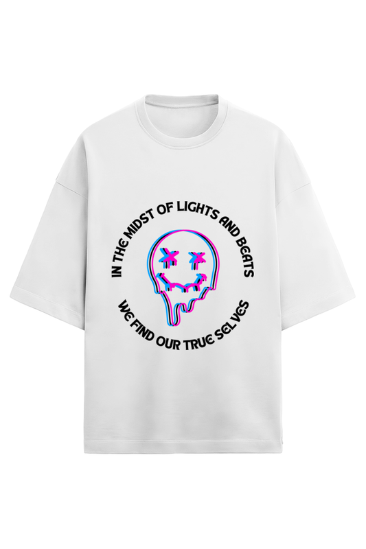 Lights & Beats Oversized T-shirt (Black text)