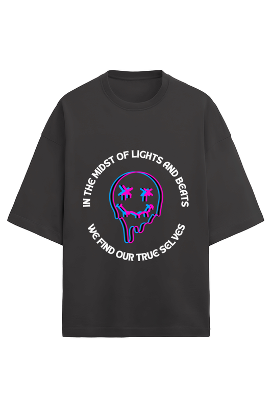 Lights & Beats Oversized T-shirt (White text)