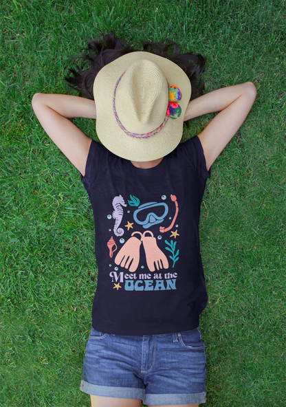 Meet Me At The Ocean ( Unisex Fit ) T-Shirt